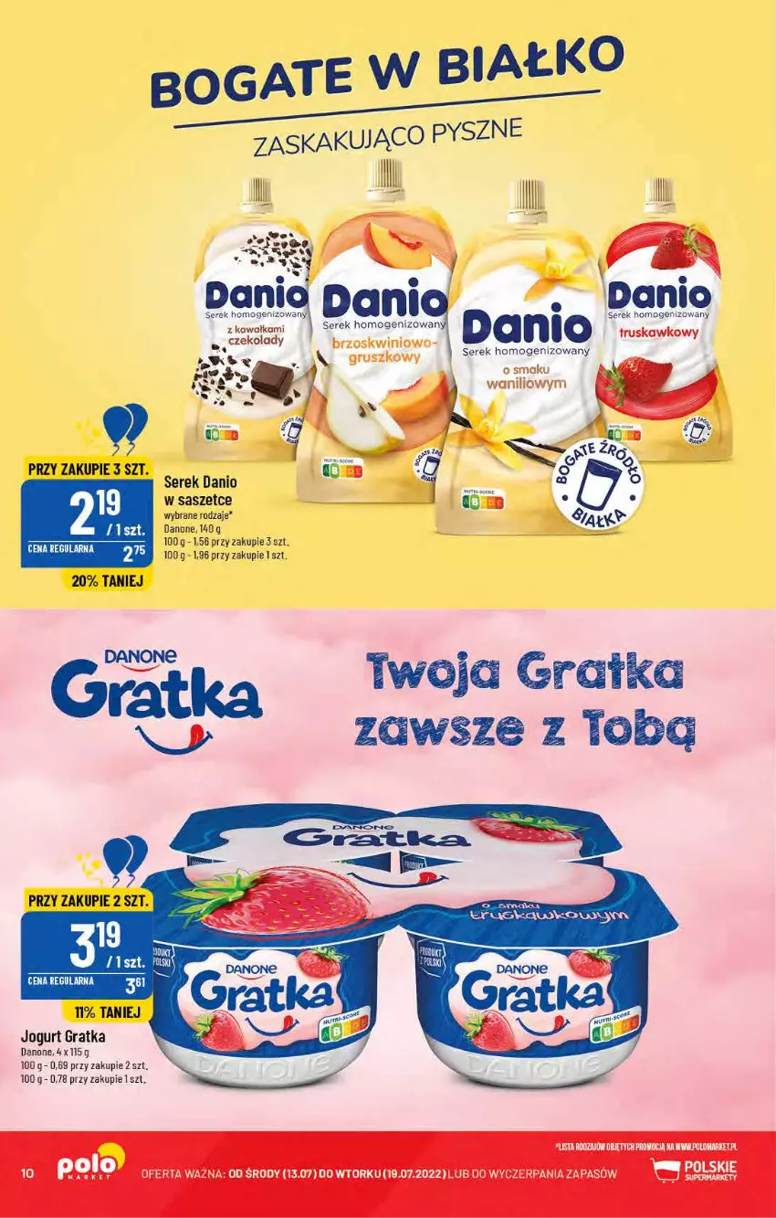 Gazetka promocyjna PoloMarket - Gazetka pomocyjna - ważna 13.07 do 19.07.2022 - strona 10 - produkty: Danio, Danone, Gra, Jogurt, Kawa, Ser, Serek, Serek homogenizowany