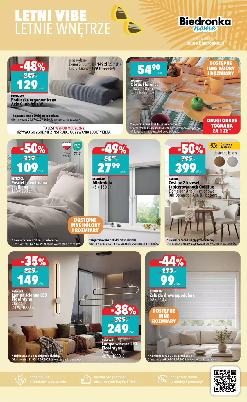 Gazetka promocyjna Biedronka - Biedronka Home - ważna 04.07 do 30.09.2026 - strona 3 - produkty: Obrus, Poduszka
