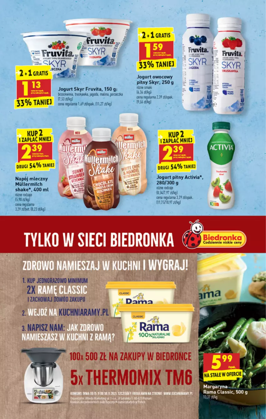 Gazetka promocyjna Biedronka - W tym tygodniu - ważna 15.11 do 20.11.2021 - strona 25 - produkty: Gra, Jogurt, Jogurt owocowy, Jogurt pitny, Kuchnia, Margaryna, Napój, Napój mleczny, Rama