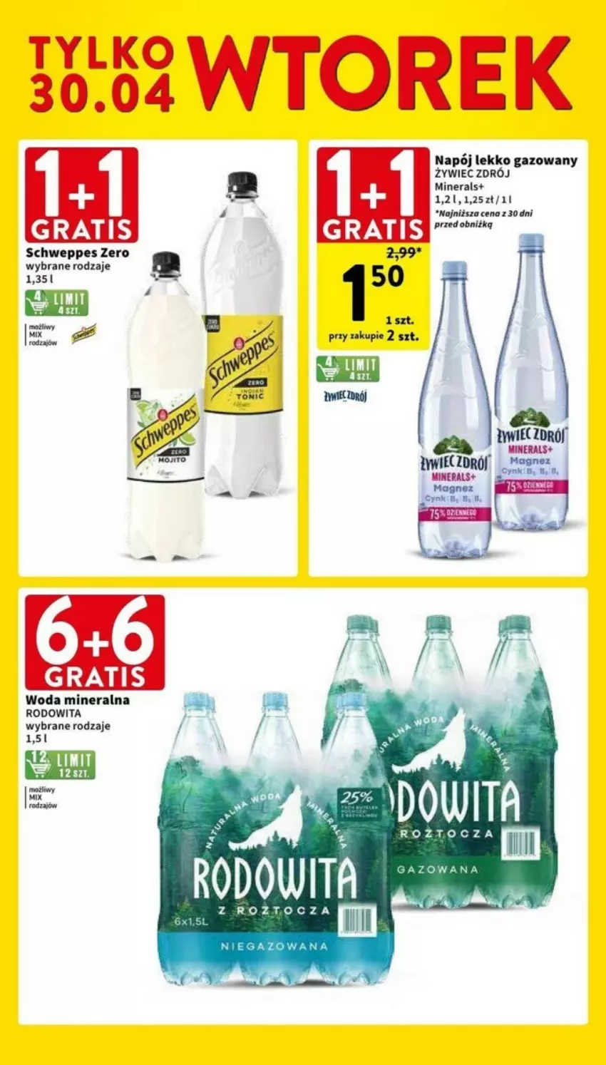 Gazetka promocyjna Intermarche - ważna 30.04 do 08.05.2024 - strona 23 - produkty: Cynk, Gra, Napój, Schweppes, Woda, Woda mineralna