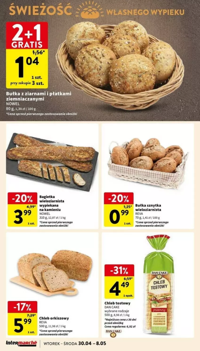 Gazetka promocyjna Intermarche - ważna 30.04 do 08.05.2024 - strona 25 - produkty: Bułka, Chleb, Chleb tostowy, Dan Cake, Ryba