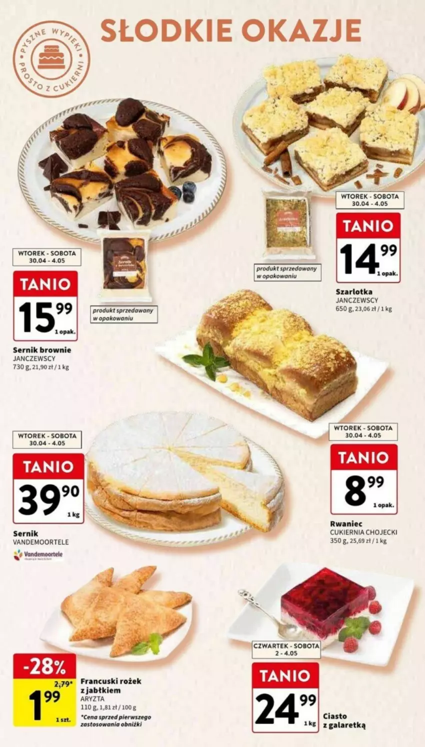 Gazetka promocyjna Intermarche - ważna 30.04 do 08.05.2024 - strona 26 - produkty: Brownie, Cukier, Gala, Ser, Szarlotka