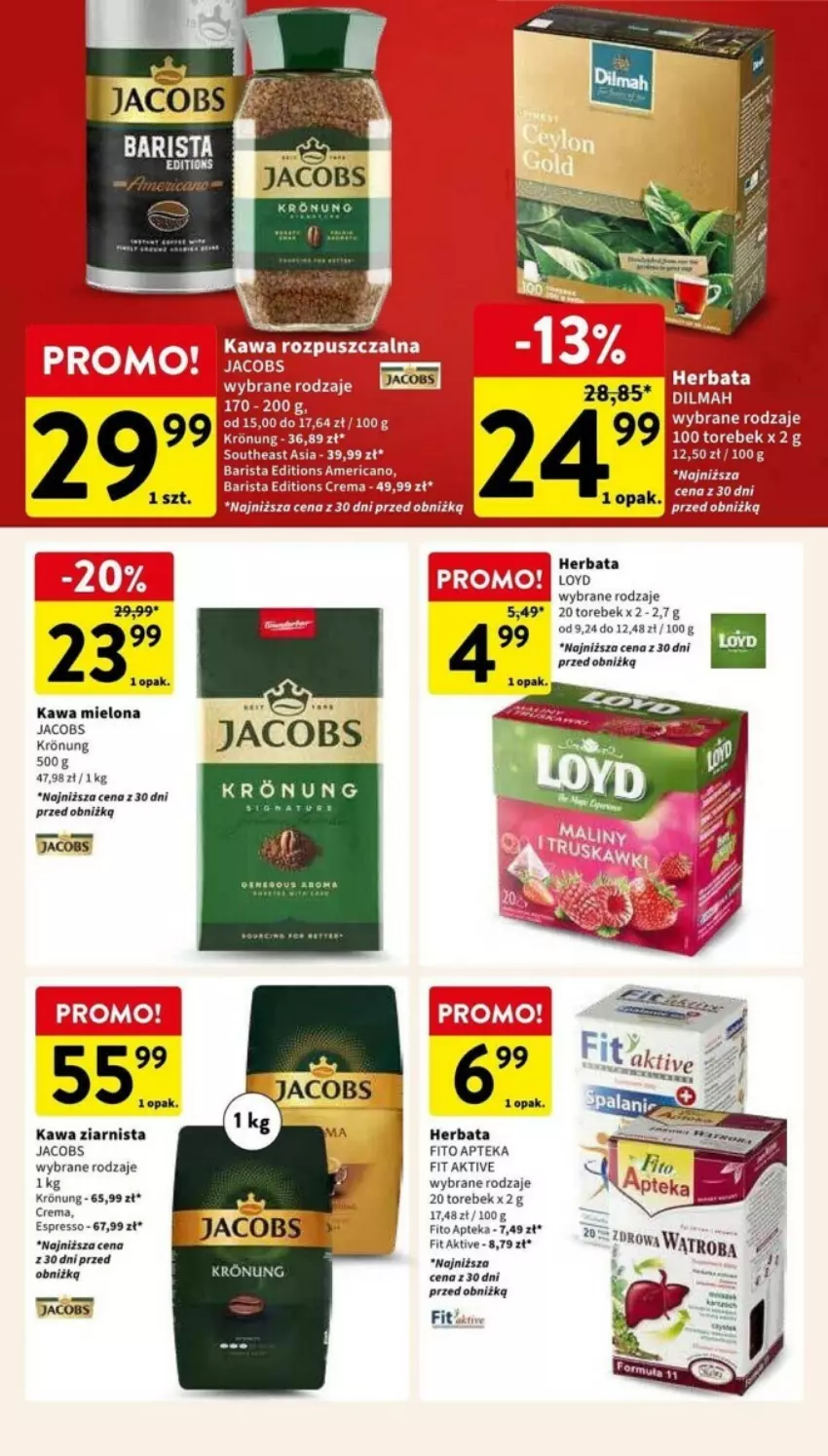 Gazetka promocyjna Intermarche - ważna 30.04 do 08.05.2024 - strona 27 - produkty: Apteka, Herbata, Jacobs, Kawa, Kawa mielona, Kawa ziarnista