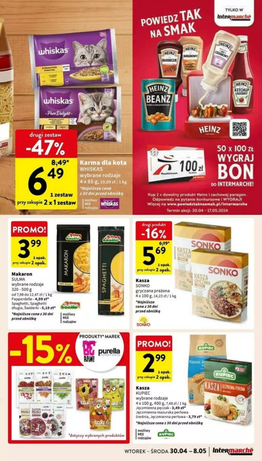 Gazetka promocyjna Intermarche - ważna 30.04 do 08.05.2024 - strona 30 - produkty: Dell, Gry, Kasza, Kupiec, Makaron, Mus, Piec, Pur, Sonko, Spaghetti