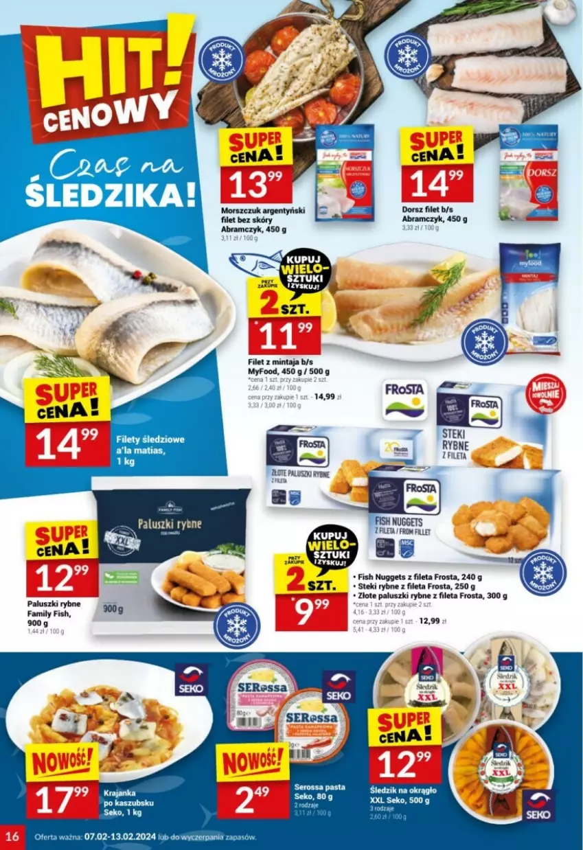 Gazetka promocyjna Twoj Market - ważna 07.02 do 13.02.2024 - strona 8 - produkty: Dorsz, Fa, Filet z mintaja, Frosta, Mintaj, Paluszki rybne, Ser, Stek