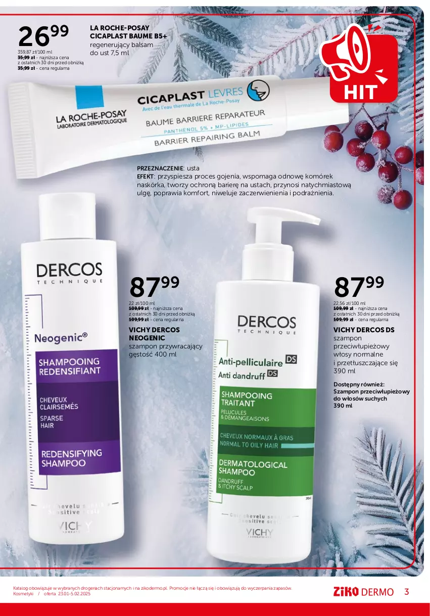 Gazetka promocyjna Ziko - Gazetka Ziko Dermo - ważna 23.01 do 05.02.2025 - strona 3 - produkty: Balsam do ust, La Roche-Posay, LG, Szampon, Vichy