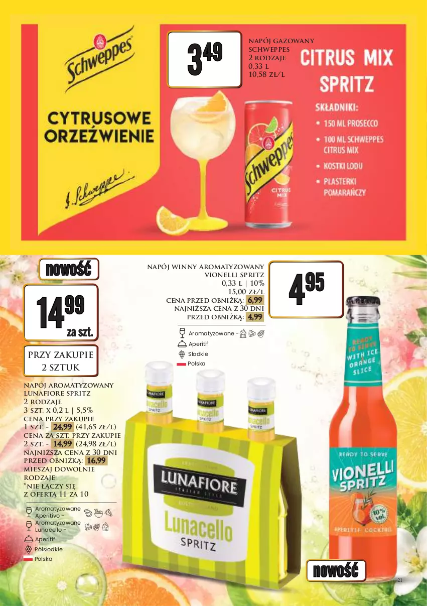 Gazetka promocyjna Dino - Katalog alkoholowy / maj-czerwiec 2026 - ważna 29.05 do 06.06.2026 - strona 21 - produkty: Napój, Napój gazowany, Schweppes