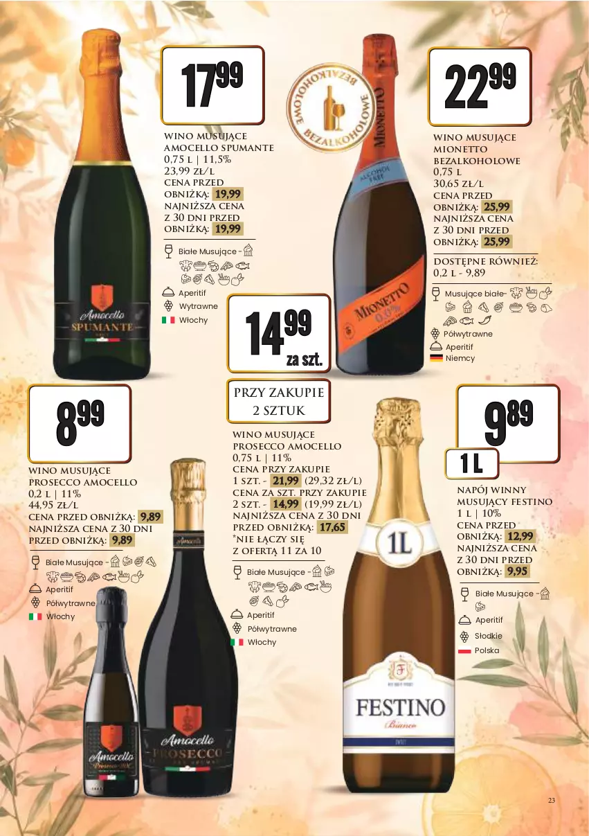 Gazetka promocyjna Dino - Katalog alkoholowy / maj-czerwiec 2026 - ważna 29.05 do 06.06.2026 - strona 23 - produkty: Mionetto, Mus, Napój, Prosecco, Puma, Wino, Wino musujące
