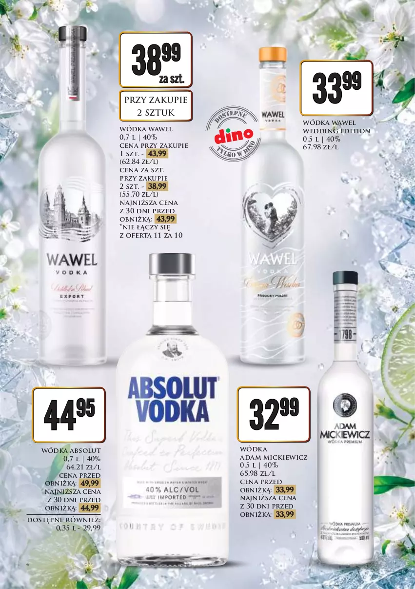 Gazetka promocyjna Dino - Katalog alkoholowy / maj-czerwiec 2026 - ważna 29.05 do 06.06.2026 - strona 4 - produkty: Absolut, Wawel, Wódka