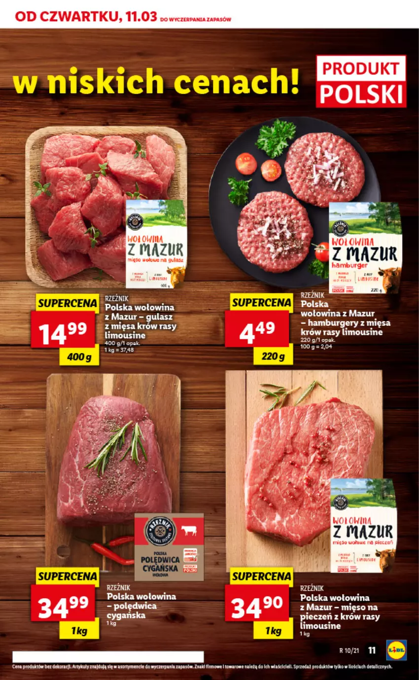 Gazetka promocyjna Lidl - GAZETKA - ważna 11.03 do 13.03.2021 - strona 11 - produkty: LG, Mięso, Piec, Polędwica, Rioja, Wołowina