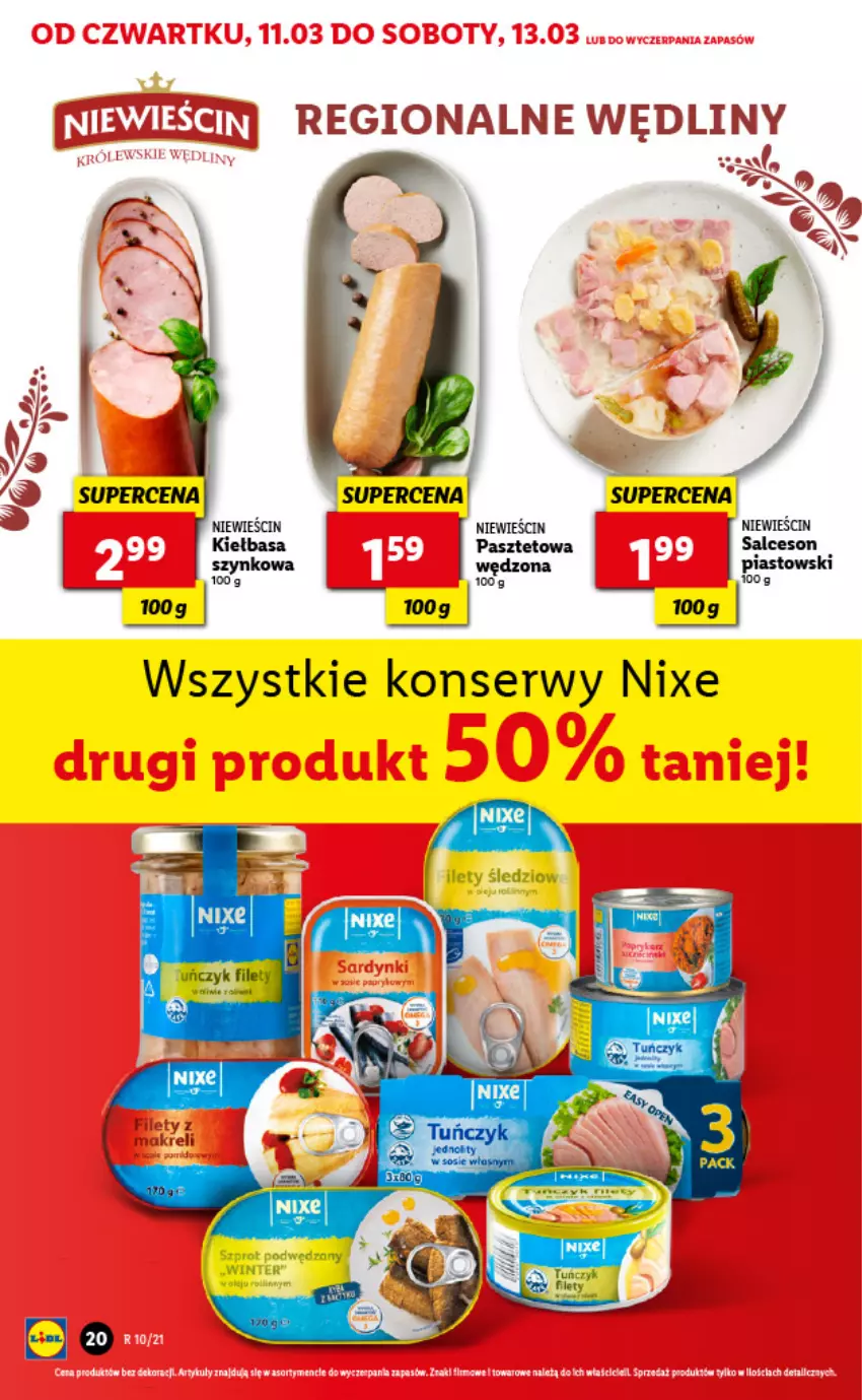 Gazetka promocyjna Lidl - GAZETKA - ważna 11.03 do 13.03.2021 - strona 20 - produkty: Kiełbasa, Kiełbasa szynkowa, Pasztet, Piast, Salceson, Ser