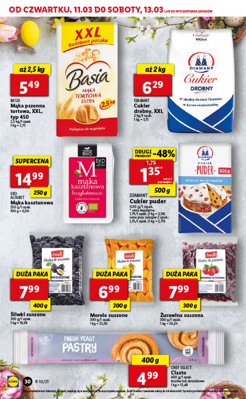 Gazetka promocyjna Lidl - GAZETKA - ważna 11.03 do 13.03.2021 - strona 30 - produkty: Bezy, Cukier, Diamant, Fa, Mąka, Mąka pszenna, Mąka tortowa, Taca