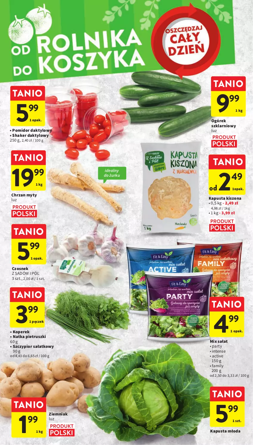 Gazetka promocyjna Intermarche - Gazetka Intermarche - ważna 04.04 do 11.04.2023 - strona 22 - produkty: Chrzan, Czosnek, Fa, Natka pietruszki, Ogórek, Sałat