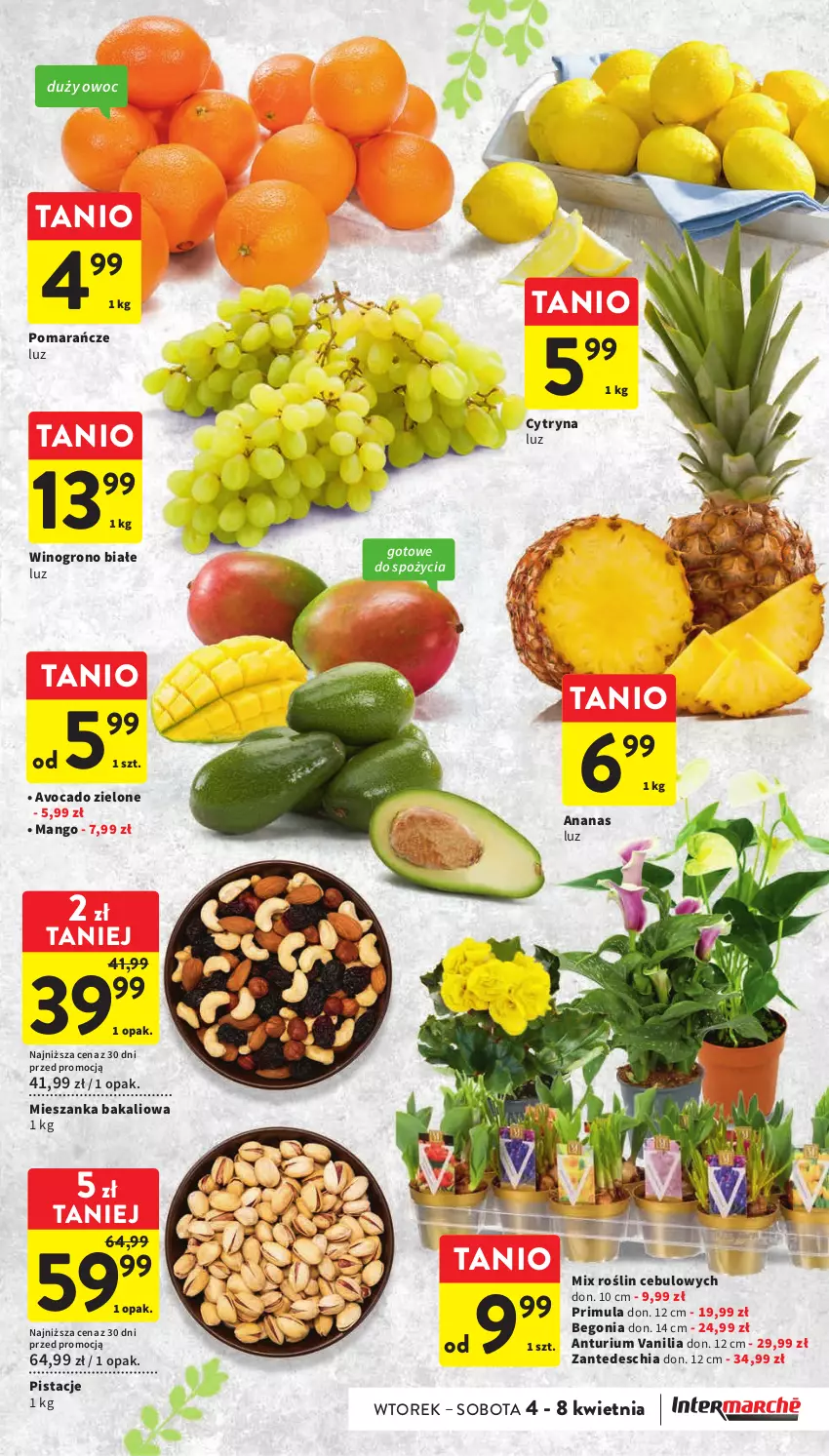 Gazetka promocyjna Intermarche - Gazetka Intermarche - ważna 04.04 do 11.04.2023 - strona 23 - produkty: Ananas, Avocado, Chia, Mango, Mieszanka bakaliowa, Pistacje, Pomarańcze, Primula, Wino