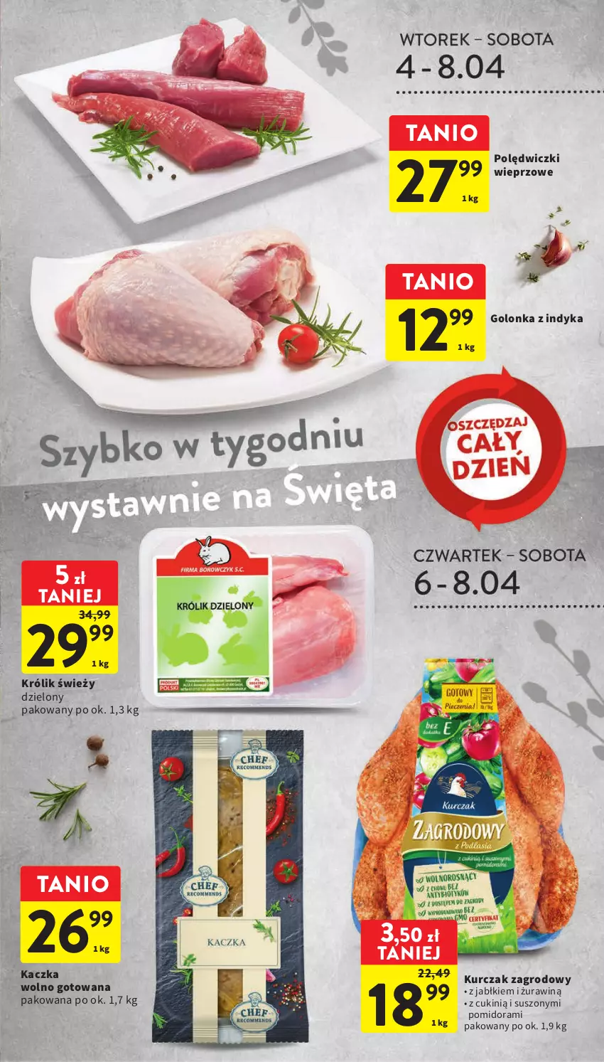 Gazetka promocyjna Intermarche - Gazetka Intermarche - ważna 04.04 do 11.04.2023 - strona 27 - produkty: Golonka z indyka, Kaczka, Królik, Kurczak