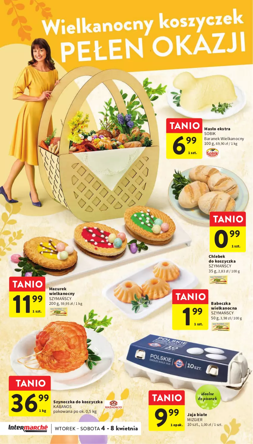 Gazetka promocyjna Intermarche - Gazetka Intermarche - ważna 04.04 do 11.04.2023 - strona 8 - produkty: Chleb, Jaja, Kabanos, Kosz, Masło