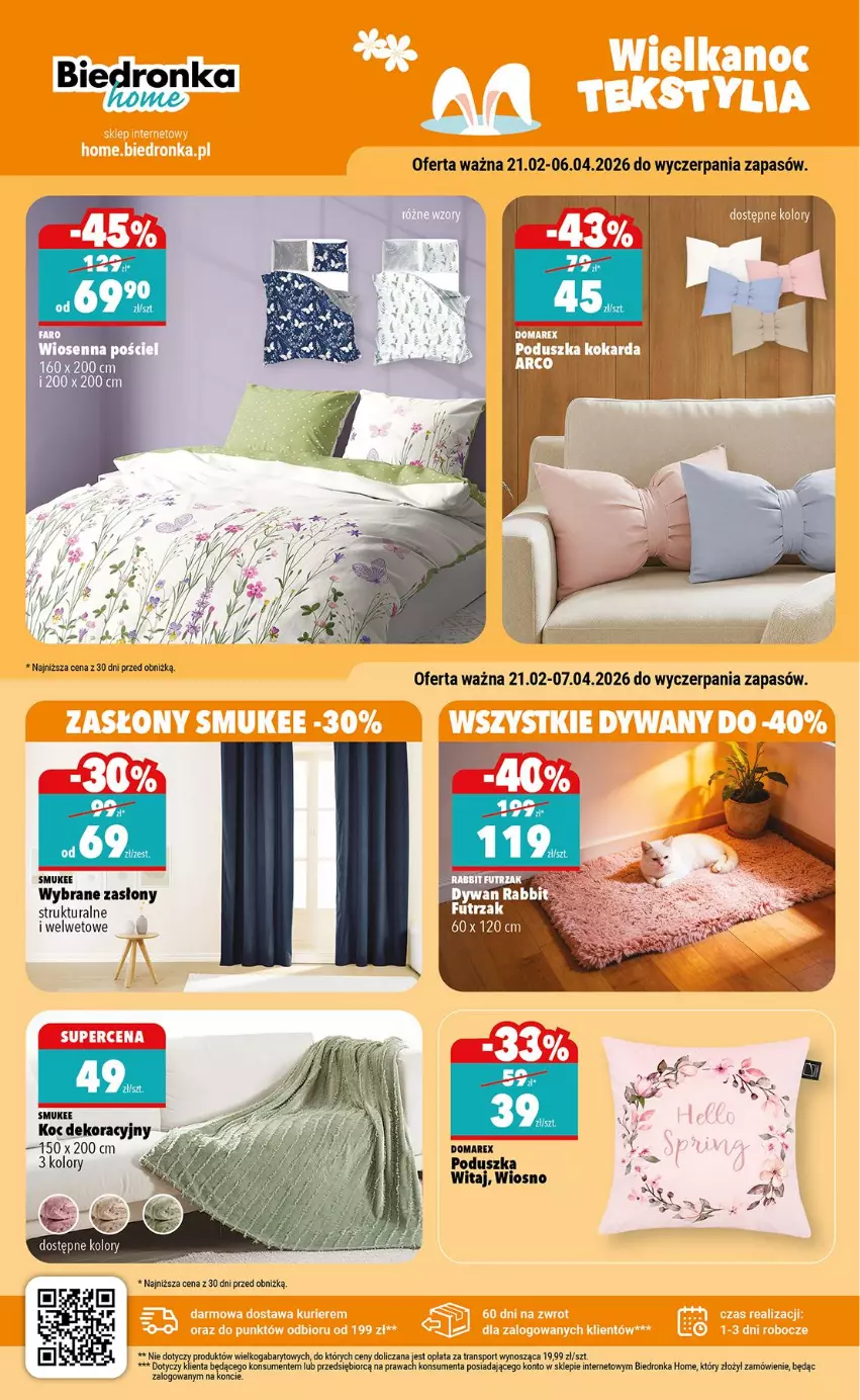 Gazetka promocyjna Biedronka - Home - ważna 21.02 do 28.02.2026 - strona 2 - produkty: Dywan, Koc, Poduszka, Por, Sport, Tran