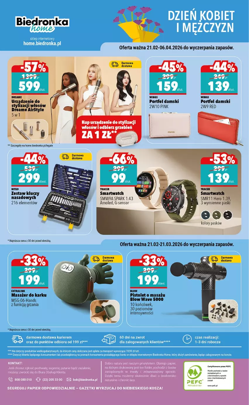 Gazetka promocyjna Biedronka - Home - ważna 21.02 do 28.02.2026 - strona 6 - produkty: Acer, Amol, Mop, Pistolet, Por, Smartwatch, Zestaw kluczy, Zestaw kluczy nasadowych