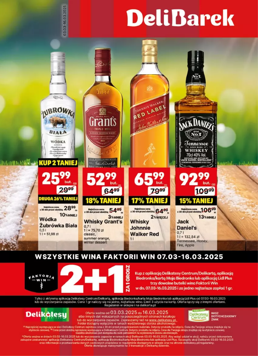 Gazetka promocyjna Delikatesy Centrum - DeliBarek DC10-DC11 - ważna 03.03 do 16.03.2025 - strona 1 - produkty: Fa, Gra, Grant's, Rum, Ser, Whisky, Wino, Wódka