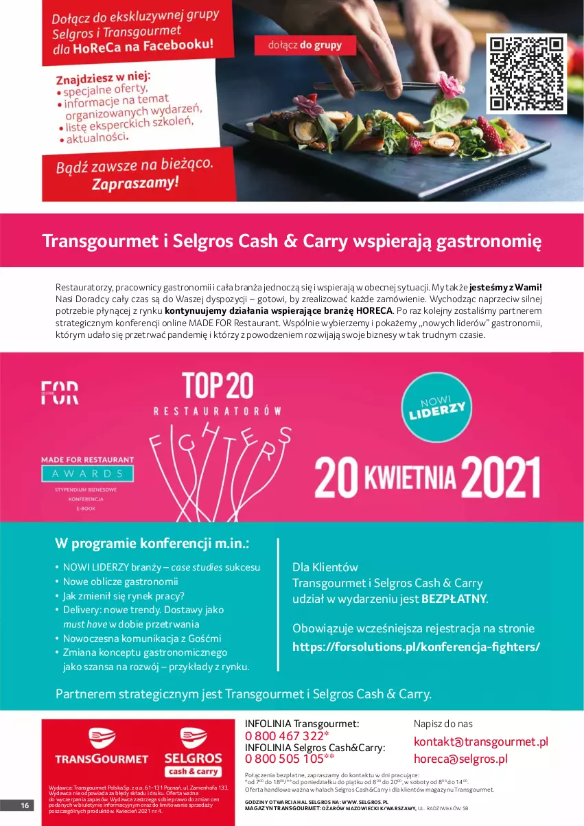 Gazetka promocyjna Selgros - Oferta gastronomiczna - ważna 25.03 do 05.04.2021 - strona 16 - produkty: Cień, Fa, Gra, LG, Mus, O nas, Olej, Tran