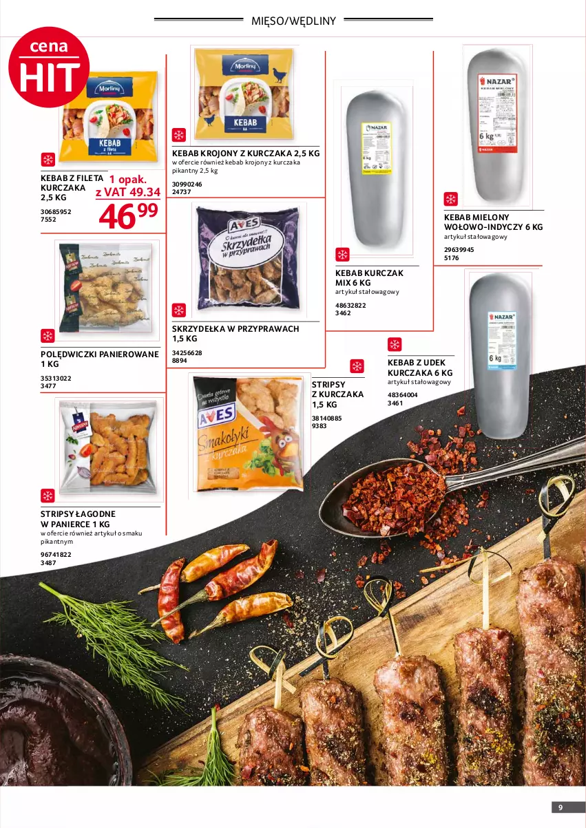 Gazetka promocyjna Selgros - Oferta gastronomiczna - ważna 25.03 do 05.04.2021 - strona 9 - produkty: Kebab, Kurczak, Mięso, Polędwiczki panierowane