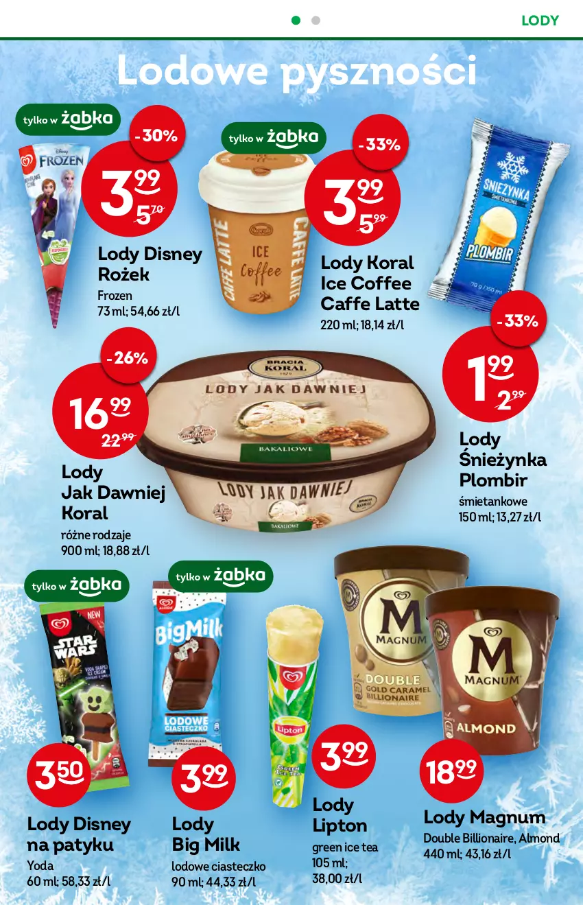 Gazetka promocyjna Żabka - ważna 20.07 do 26.07.2022 - strona 17 - produkty: Big Milk, Disney, Frozen, Ice tea, Lion, Lipton, Lody