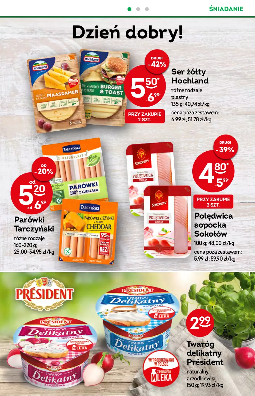 Gazetka promocyjna Żabka - ważna 20.07 do 26.07.2022 - strona 30 - produkty: Hochland, Parówki, Polędwica, Président, Ser, Sok, Sokołów, Tarczyński, Twaróg, Twaróg delikatny