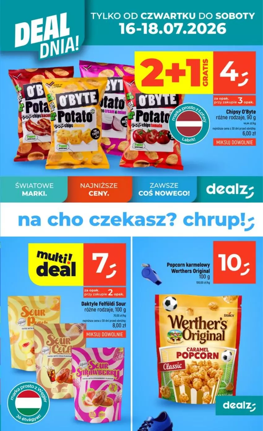 Gazetka promocyjna Dealz - NOWA GAZETKA - ważna 16.07 do 22.07.2026 - strona 29 - produkty: Chipsy, Daktyle, Fa, Gin, Gra, Popcorn