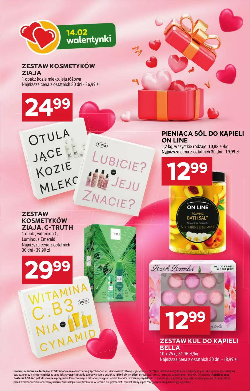 Gazetka promocyjna Stokrotka - Supermarket - ważna 13.02 do 19.02.2025 - strona 10 - produkty: Bell, Bella, Mięso, Mleko, Owoce, Sól, Sól do kąpieli, Warzywa, Ziaja