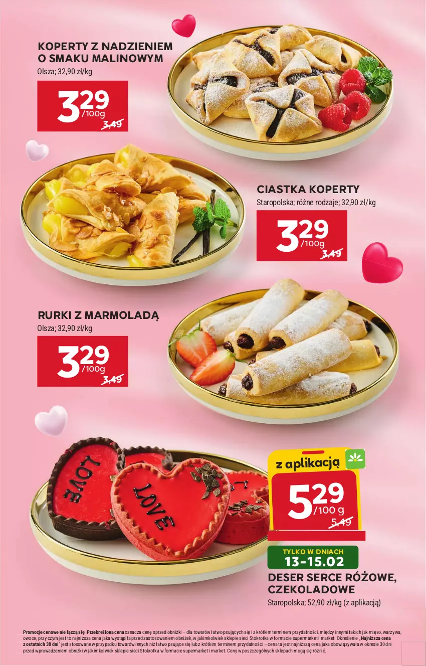 Gazetka promocyjna Stokrotka - Supermarket - ważna 13.02 do 19.02.2025 - strona 7 - produkty: Ciastka, Deser, Mięso, Mola, Owoce, Rurki, Ser, Warzywa