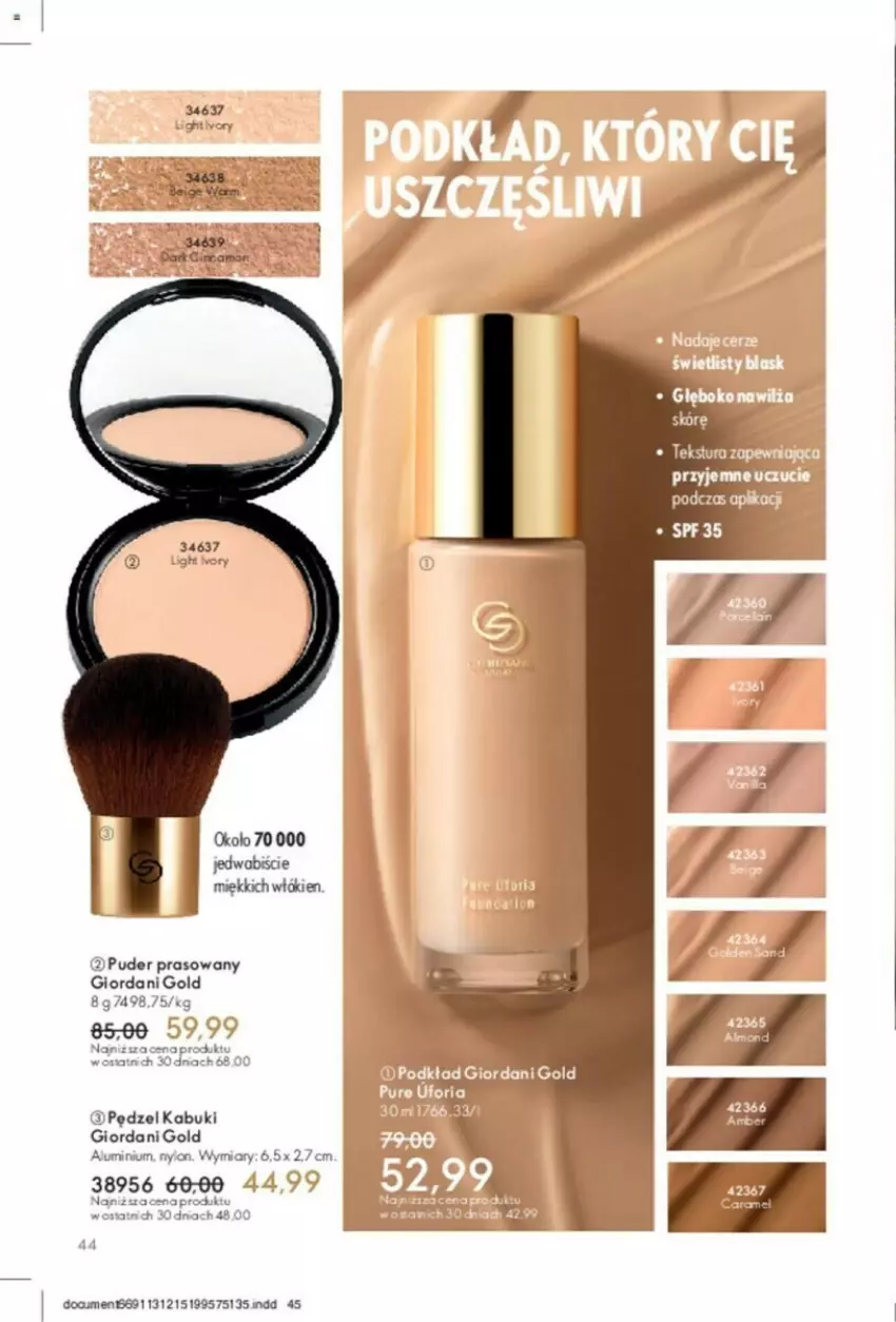 Gazetka promocyjna Oriflame - ważna 31.10 do 14.11.2023 - strona 98 - produkty: Giordani Gold, Puder, Puder prasowany