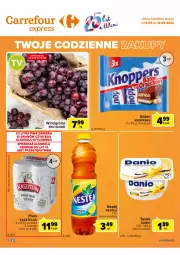 Gazetka promocyjna Carrefour - Gazetka Express - Gazetka - ważna od 12.09 do 12.09.2022 - strona 2 - produkty: Piwo, Ser, Kasztelan, Serek homogenizowany, Serek, Winogrona, Baton, Knoppers, Danio, Wino, Napój, Nestea