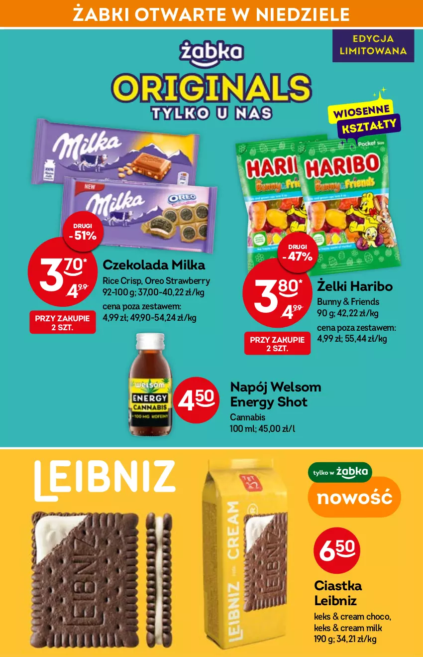 Gazetka promocyjna Żabka - ważna 06.04 do 14.04.2022 - strona 23 - produkty: Ciastka, Czekolada, Haribo, Milka, Napój, Oreo