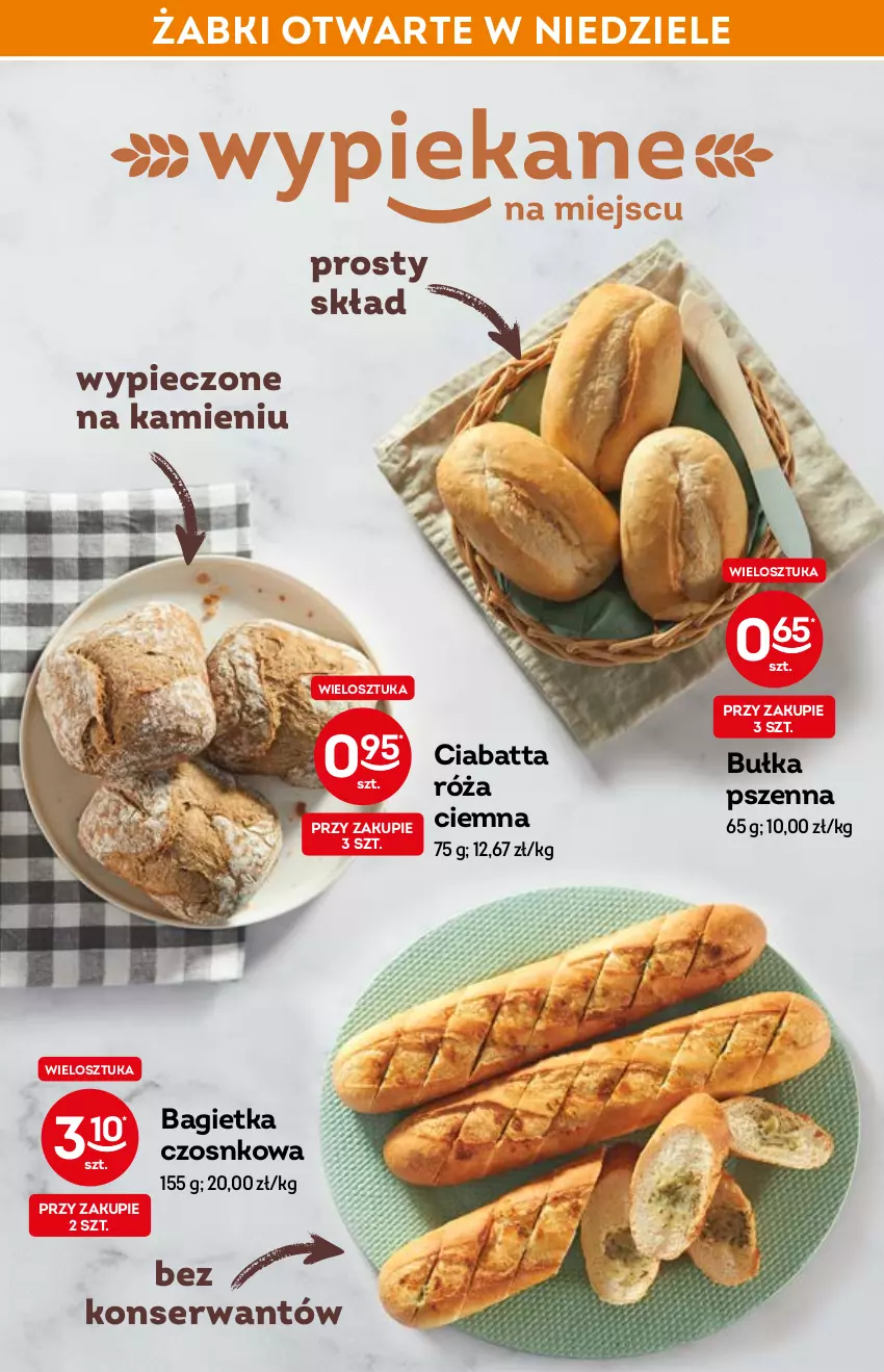 Gazetka promocyjna Żabka - ważna 06.04 do 14.04.2022 - strona 26 - produkty: Bagietka, Bagietka czosnkowa, Bułka, Ciabatta, Piec, Róża, Ser