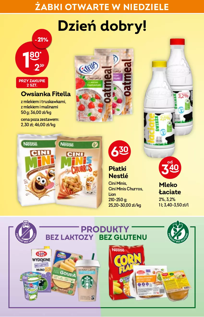 Gazetka promocyjna Żabka - ważna 06.04 do 14.04.2022 - strona 28 - produkty: Cini Minis, Lion, Mleko, Nestlé, Owsianka