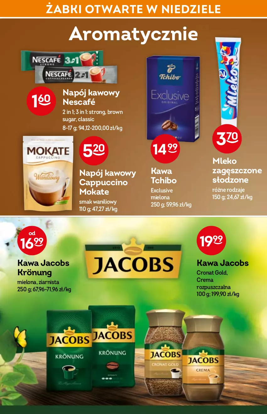 Gazetka promocyjna Żabka - ważna 06.04 do 14.04.2022 - strona 41 - produkty: Cappuccino, Jacobs, Jacobs Krönung, Kawa, Kosz, Mleko, Mleko zagęszczone, Napój, Nescafé, Tchibo