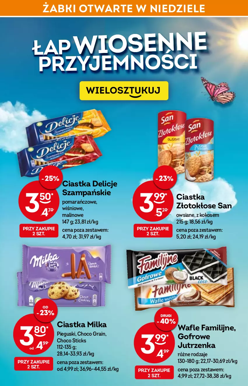 Gazetka promocyjna Żabka - ważna 06.04 do 14.04.2022 - strona 8 - produkty: Ciastka, Delicje, Fa, Gra, Jutrzenka, Kokos, Milka, Wafle