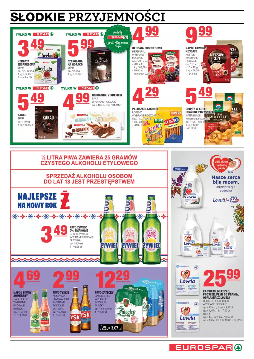 Gazetka promocyjna Spar - EuroSpar - ważna 14.01 do 24.01.2024 - strona 7 - produkty: Gra, Herbapol, Herbata, Herbatniki, LG, Lovela, Mleczko, Odplamiacz, Piwa, Piwo, Płyn do prania, Ser, Torebka