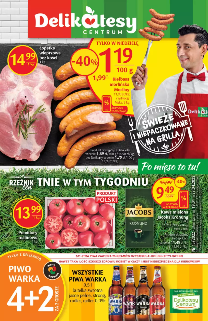 Gazetka promocyjna Delikatesy Centrum - Gazetka DC15 - ważna 19.04 do 27.04.2022 - strona 1 - produkty: Gra, Kawa, Kawa mielona, Piec, Piwa, Rum, Warka