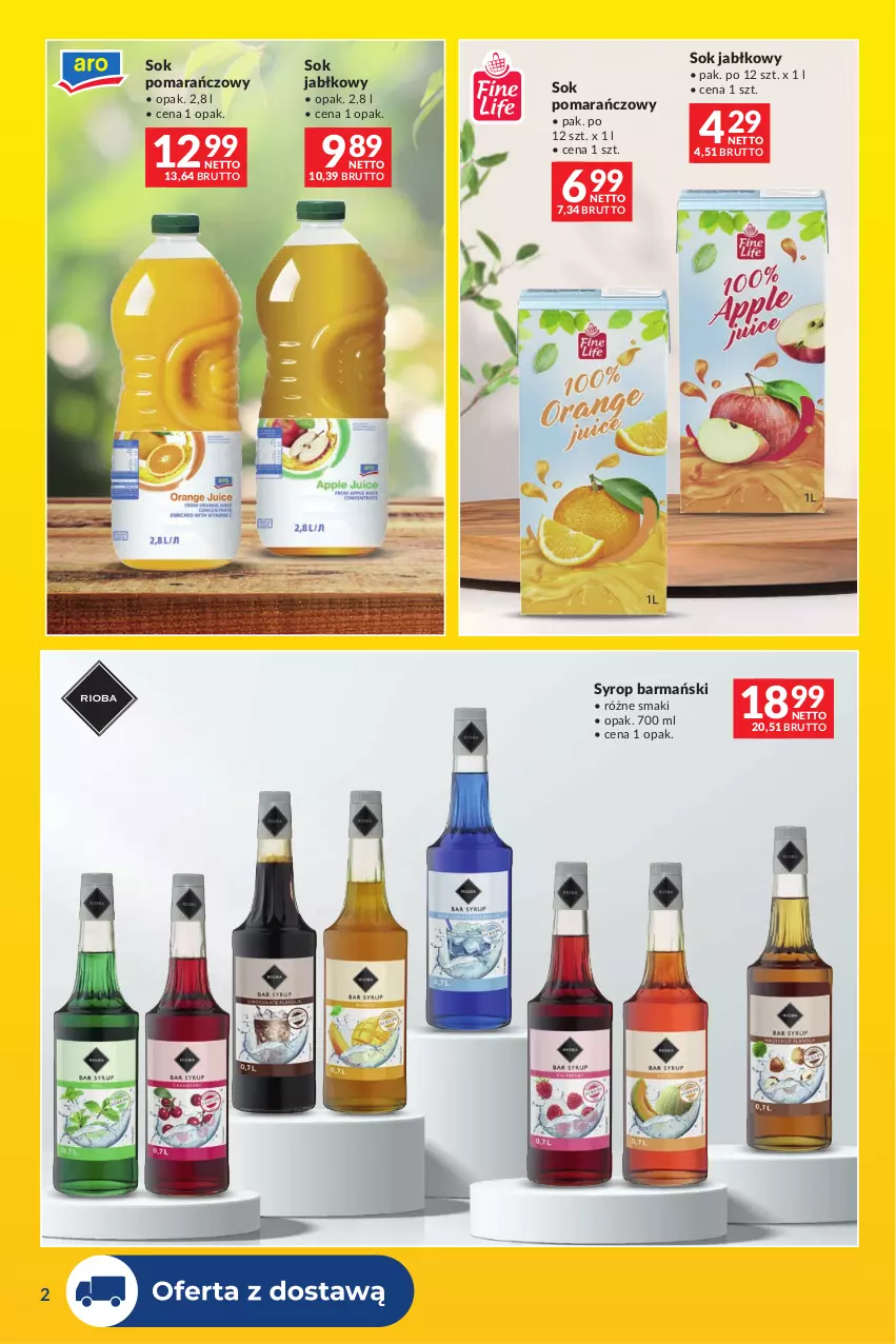 Gazetka promocyjna Makro - Dostawy dla gastronomii - ważna 01.08 do 31.08.2026 - strona 2 - produkty: Sok, Sok jabłkowy, Sok pomarańczowy, Syrop