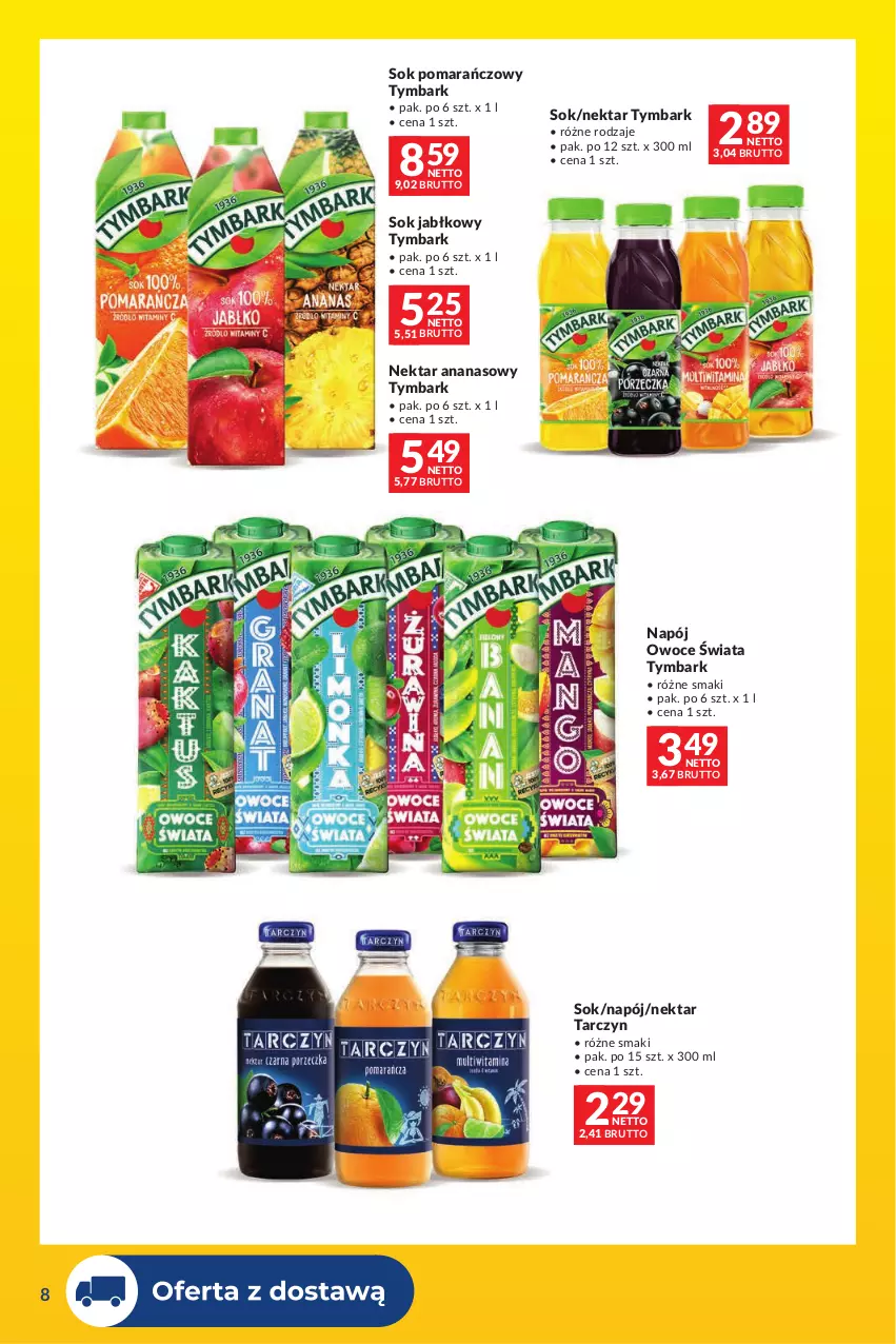 Gazetka promocyjna Makro - Dostawy dla gastronomii - ważna 01.08 do 31.08.2026 - strona 8 - produkty: Ananas, Napój, Nektar, Owoce, Sok, Sok jabłkowy, Sok pomarańczowy, Tymbark