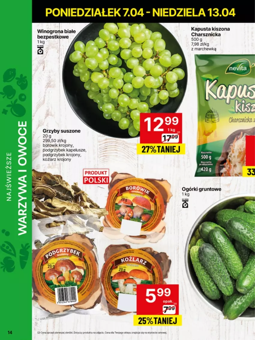 Gazetka promocyjna Delikatesy Centrum - NOWA GAZETKA Delikatesy Centrum od 7 kwietnia! 7-13.04.2025 - ważna 07.04 do 13.04.2025 - strona 14 - produkty: Grunt, Grzyby, Wino, Winogrona