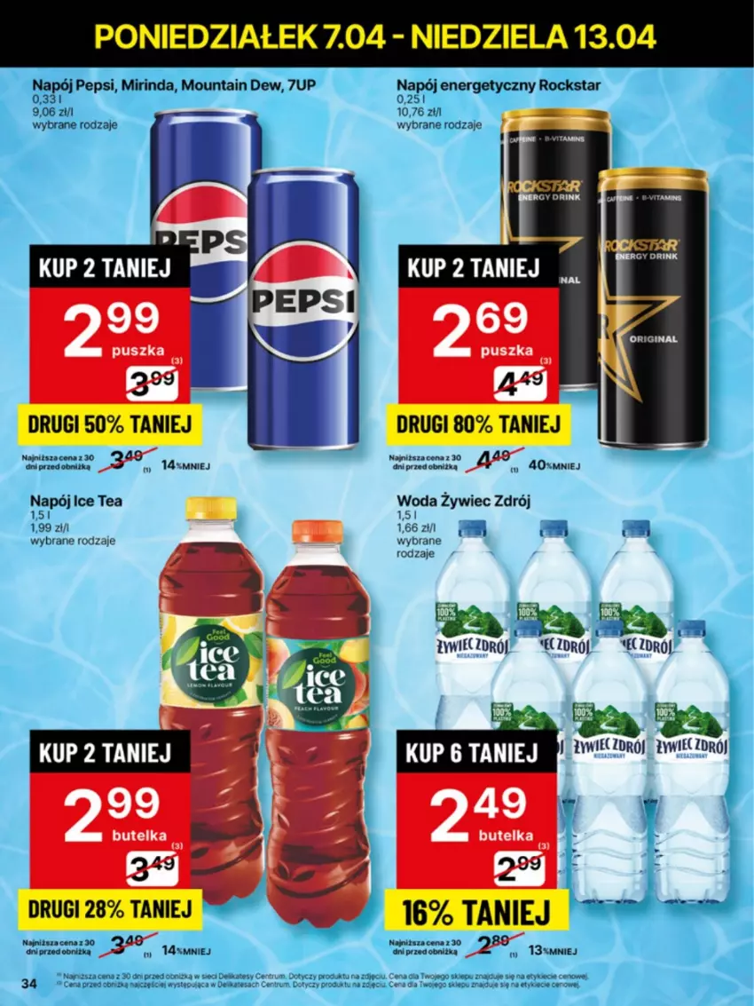 Gazetka promocyjna Delikatesy Centrum - NOWA GAZETKA Delikatesy Centrum od 7 kwietnia! 7-13.04.2025 - ważna 07.04 do 13.04.2025 - strona 34 - produkty: 7up, Ice tea, Miecz, Mirinda, Napój, Napój energetyczny, Pepsi, Rum, Ryż, Woda