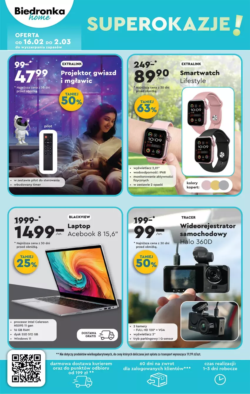 Gazetka promocyjna Biedronka - Okazje Tygodnia - ważna 15.02 do 01.03.2025 - strona 42 - produkty: Acer, Gra, Halo, Intel, Kamery, Lack, Monitor, Por, Procesor, Smartwatch, Sport, Top, Tran, Wideorejestrator