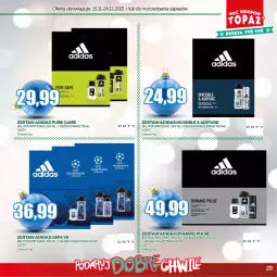 Gazetka promocyjna Topaz - Gazetka - Gazetka - ważna od 24.12 do 24.12.2021 - strona 29 - produkty: Pur, Dezodorant, Adidas, Woda toaletowa, Woda, Fa