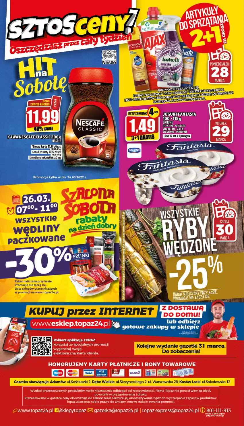 Gazetka promocyjna Topaz - Gazetka - ważna 24.03 do 30.03.2022 - strona 20 - produkty: Fa, Fanta, Gra, Lack, Olej, Sok, Top