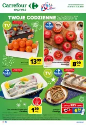 Gazetka promocyjna Carrefour - Gazetka Express - Gazetka - ważna od 24.12 do 24.12.2022 - strona 1 - produkty: Mandarynki, Ser, Papier, Kosz, Makowiec, Dzieci, Pomidory