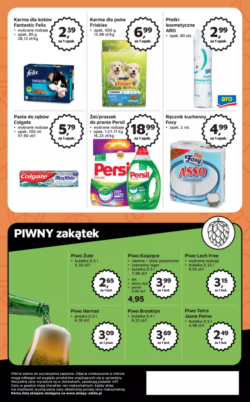 Gazetka promocyjna Odido - Gazetka - ważna 13.01 do 26.01.2023 - strona 8 - produkty: Colgate, Fa, Fanta, Felix, Foxy, Friskies, Harnaś, Książęce, LG, Pasta do zębów, Persil, Piwo, Por, Ręcznik, Ręcznik kuchenny, Tatra