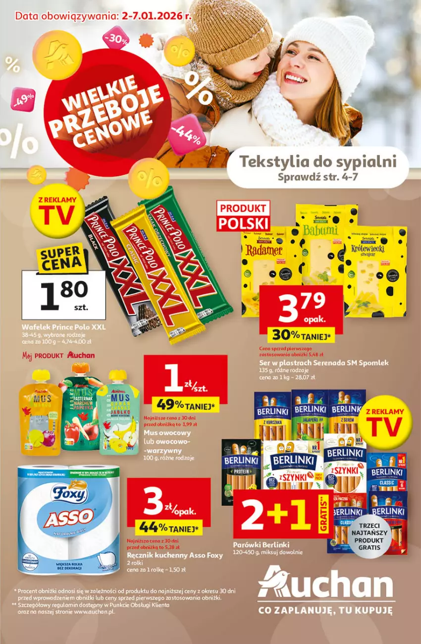 Gazetka promocyjna Auchan - Wielkie Przeboje Cenowe Hipermarket - ważna 02.01 do 07.01.2026 - strona 1 - produkty: Berlinki, Gra