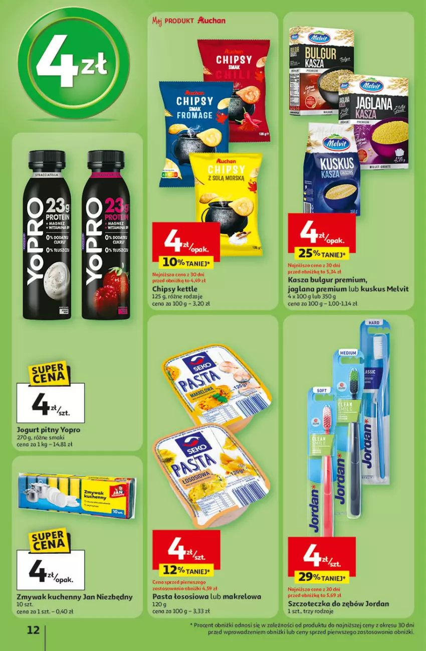 Gazetka promocyjna Auchan - Wielkie Przeboje Cenowe Hipermarket - ważna 02.01 do 07.01.2026 - strona 12 - produkty: Bulgur, Chipsy, Jan Niezbędny, Jogurt, Jogurt pitny, Kasza, Kuskus, LANA, LG, Melvit, Sos, Szczoteczka, Szczoteczka do zębów
